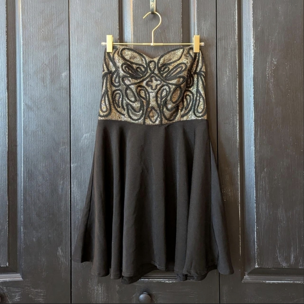 Mustard Seed Black and Gold Dress